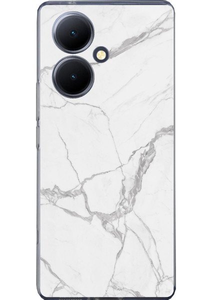 Vivo V29 Lite Uyumlu Gri Mermer Baskılı Silikon Kılıf