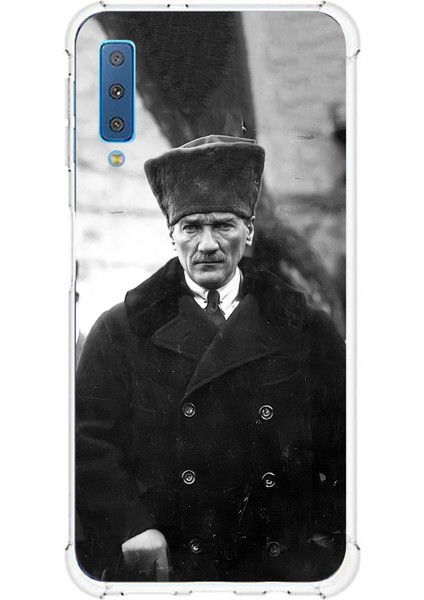 Samsung Galaxy A7 2018 Uyumlu Mustafa Kemal Atatürk Portre Baskılı Silikon Kılıf