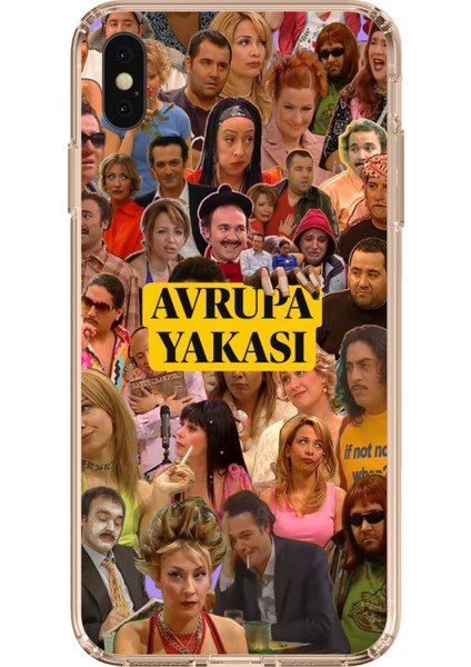 iPhone Xs Max Uyumlu Avrupa Yakası Baskılı Silikon Kılıf