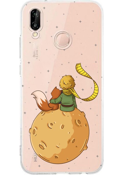Huawei P20 Lite Uyumlu Küçük Prens Gezegen Boa Tasarımlı Baskılı Silikon Kılıf
