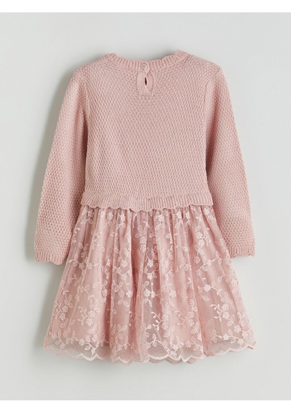 Yeni Sezon Bisiklet Yaka Uzun Kollu Kız Çocuk Elbise modelleri