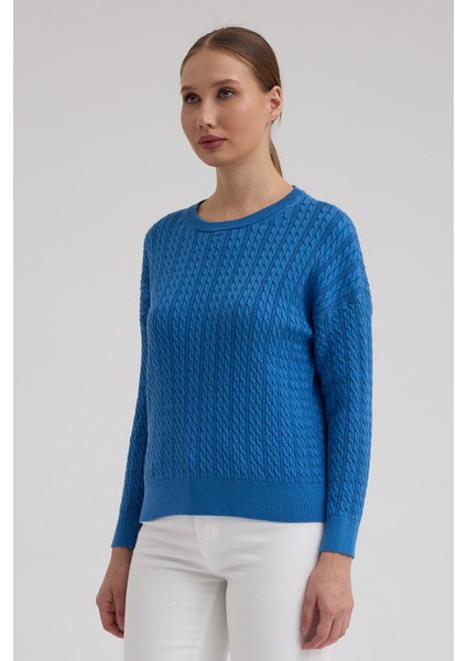 Kayık Yaka Selanik ve Saç Örgü Salaç Kazak