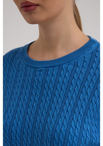 Kayık Yaka Selanik ve Saç Örgü Salaç Kazak