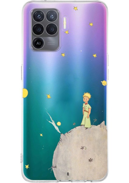 Oppo Reno 5 Lite Uyumlu Küçük Prens Tasarımlı Baskılı Silikon Kılıf