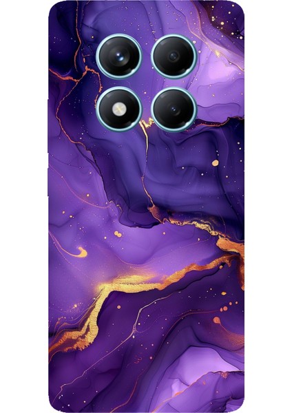 Redmi Note 14 Pro 4g Uyumlu Ametist Taşı Mor Mermer Baskılı Silikon Kılıf