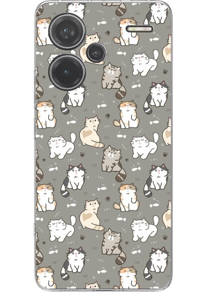 Redmi Note 13 Pro Plus 5g Uyumlu Minik Sevimli Kediler Baskılı Silikon Kılıf
