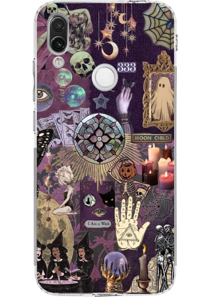 Redmi Note 7 Uyumlu Hallowen Cadılar Astroloji Baskılı Silikon Kılıf