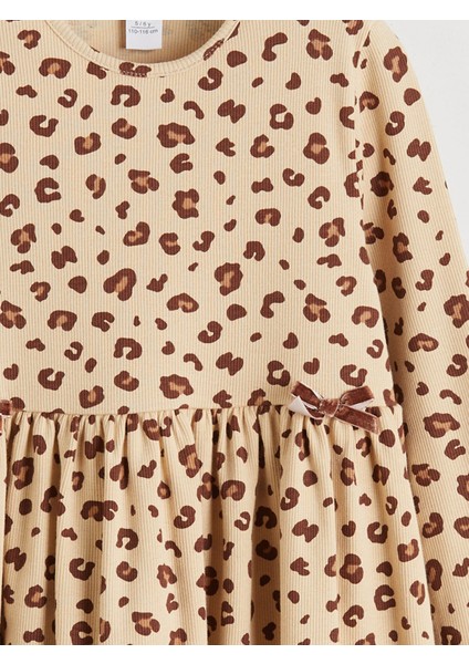 Yeni Sezon Bisiklet Yaka Çiçekli Kız Çocuk Elbise modelleri