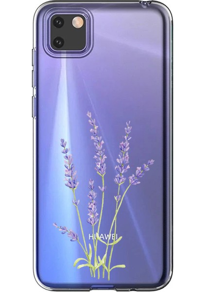 Huawei Y5P Uyumlu Lavanta Çiçek Tasarımlı Baskılı Silikon Kılıf