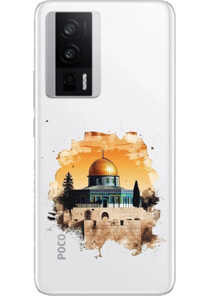 Poco F5 Pro Uyumlu Mescid-I Aksa Tasarımlı Baskılı Silikon Kılıf