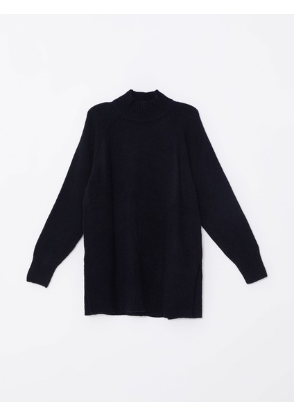 Yeni Sezon Dik Yaka Düz Oversize Kadın Triko Tunik indirimleri