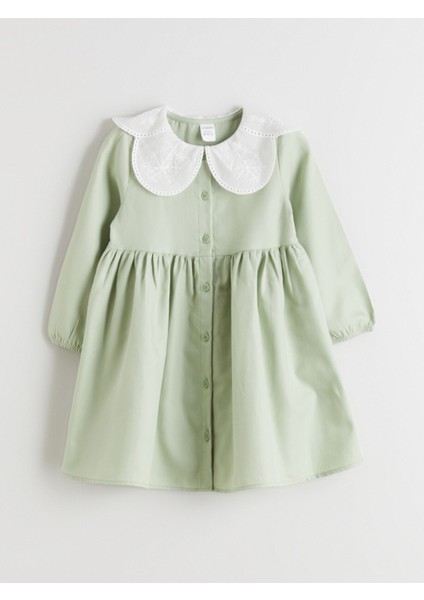 Yeni Sezon Bebe Yaka Kız Bebek Elbise