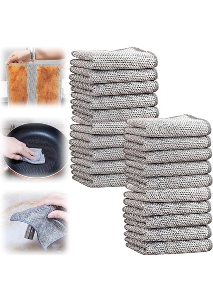 11 Adet 20X20 Inox Tel Bez Zor Kir Bezi, Inox Telli Bulaşık Bezi, Mutfak Banyo Bezi fiyatları