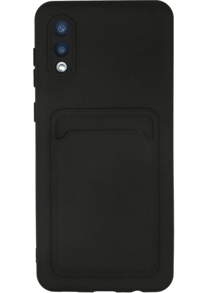 Samsung Galaxy A02 Kılıf Kelvin Kartvizitli Silikon - Siyah