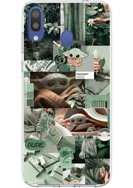 Samsung Galaxy M20 Uyumlu Yoda Kolaj Baskılı Silikon Kılıf