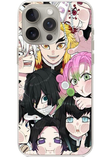 iPhone 15 Pro Max Uyumlu Demon Slayer Manga Baskılı Silikon Kılıf