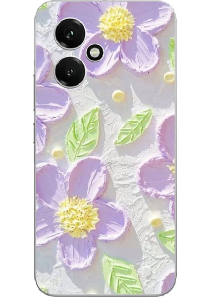 Honor 400 Uyumlu Mor Papatyalar Sulu Boya Baskılı Silikon Kılıf