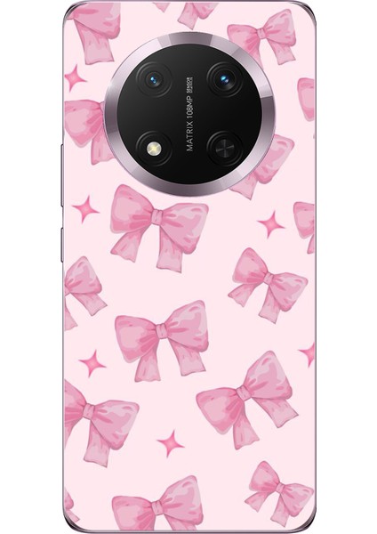 Honor Magic 7 Lite Uyumlu Pembe Fiyonklar Baskılı Silikon Kılıf