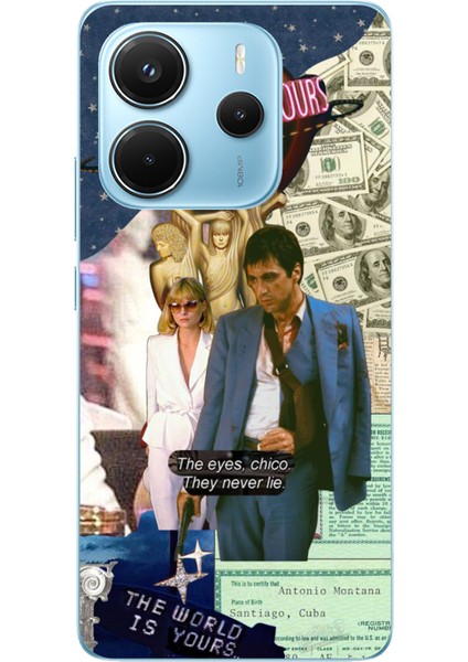 Redmi Note 14 4g Uyumlu Elvira Hancock & Tony Montana Tasarımlı Baskılı Silikon Kılıf