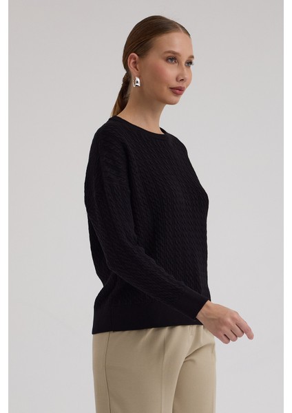 Kayık Yaka Selanik ve Saç Örgü Salaç Kazak modelleri