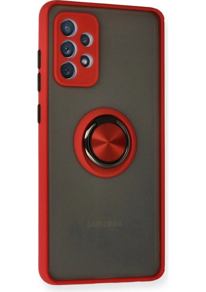 Samsung Galaxy A72 Kılıf Montreal Yüzüklü Silikon Kapak - Kırmızı fiyatları