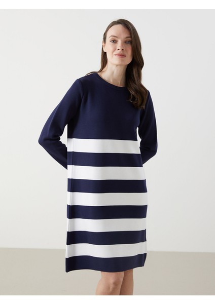 Yeni Sezon Bisiklet Yaka Renk Bloklu Kadın Triko Elbise fiyatları