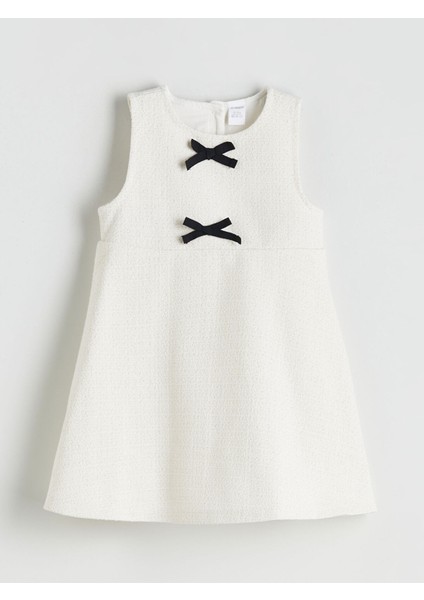 Yeni Sezon Bisiklet Yaka Fiyonk Detaylı Kız Çocuk Elbise modelleri