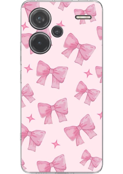 Redmi Note 13 Pro Plus 5g Uyumlu Pembe Fiyonklar Baskılı Silikon Kılıf