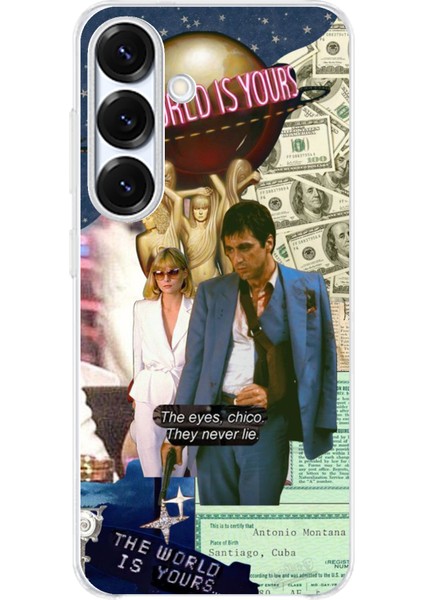 Samsung Galaxy S25 Plus Uyumlu Elvira Hancock & Tony Montana Tasarımlı Baskılı Silikon Kılıf