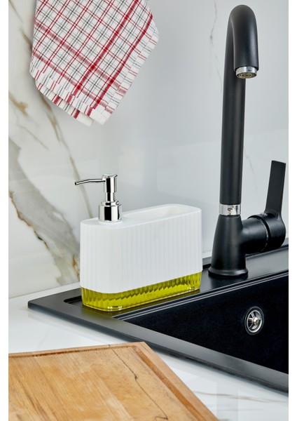 Gözde - Modern Sıvı Sabunluk Şeffaf Renkli Tabanlı ve Sünger Bölmeli Pratik Tasarım (550 Ml) fiyatları