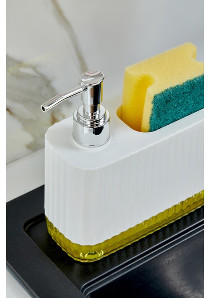 Gözde - Modern Sıvı Sabunluk Şeffaf Renkli Tabanlı ve Sünger Bölmeli Pratik Tasarım (550 Ml) fırsatları