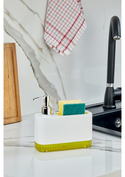 Gözde - Modern Sıvı Sabunluk Şeffaf Renkli Tabanlı ve Sünger Bölmeli Pratik Tasarım (550 Ml) indirimleri