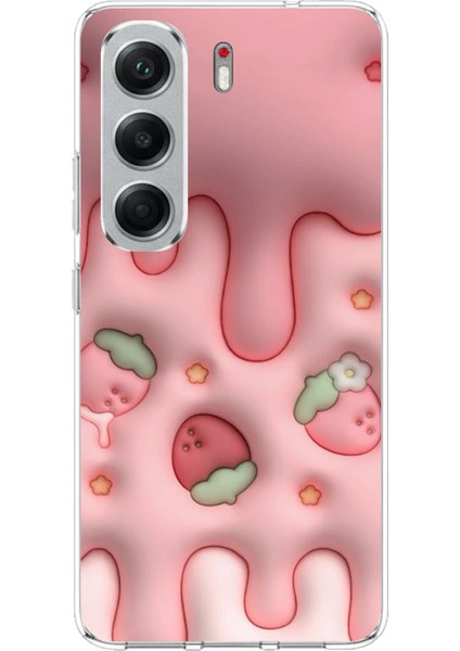 Tecno Camon 40 Pro Uyumlu Çilekli Pasta Baskılı Silikon Kılıf