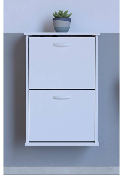 Umay Asma (52 Cm) Ayakkabılık 2 Düşer Kapaklı 4 Raflı (5 Farklı Renk Seçeneği)