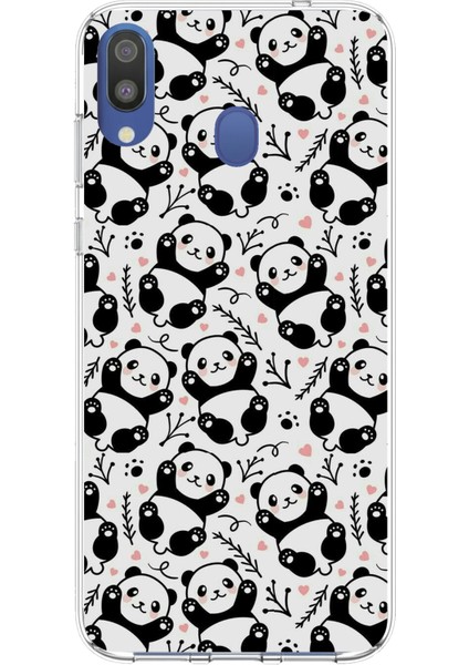 Samsung Galaxy M20 Uyumlu Minik Pandalar Baskılı Silikon Kılıf