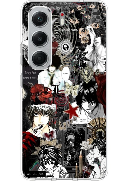 Tecno Camon 40 Pro Uyumlu Death Note Kolaj Tasarımlı Baskılı Silikon Kılıf