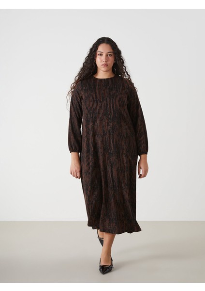 Yeni Sezon Bisiklet Yaka Desenli Elbise indirimleri