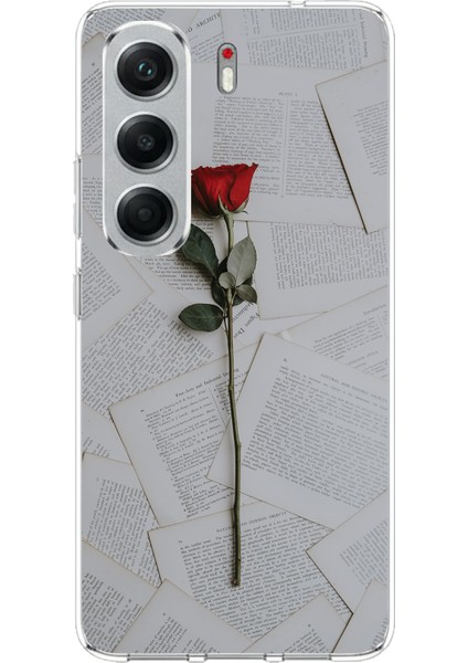 Tecno Camon 40 Pro Uyumlu Kırmızı Gül Baskılı Silikon Kılıf