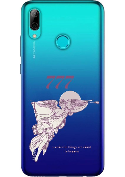 Huawei P Smart 2019 Uyumlu 777 Melek Tasarımlı Baskılı Silikon Kılıf
