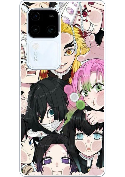 Vivo V30 Uyumlu Demon Slayer Manga Baskılı Silikon Kılıf