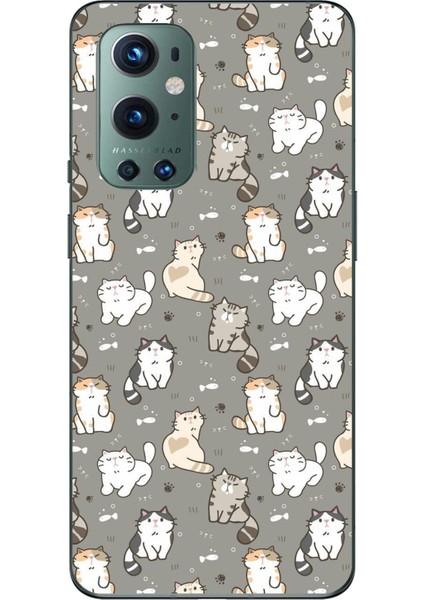 Oneplus 9 Pro Uyumlu Minik Sevimli Kediler Baskılı Silikon Kılıf