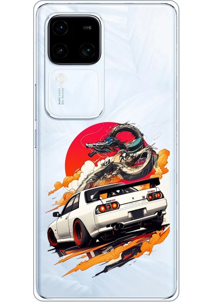Vivo V30 Uyumlu Gtr Güneş Ejderha Tasarımlı Baskılı Silikon Kılıf