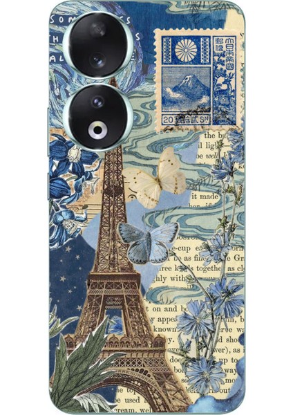 Honor 90 Uyumlu Paris ve Eyfel Kulesi Baskılı Silikon Kılıf