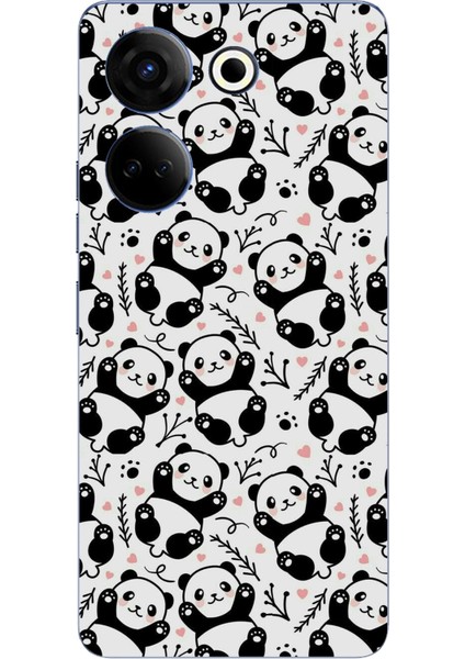 Tecno Camon 20 - 20 Pro 4g Uyumlu Minik Pandalar Baskılı Silikon Kılıf
