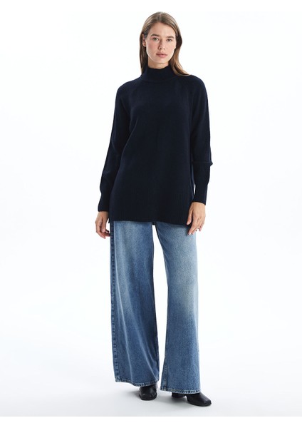 Yeni Sezon Dik Yaka Düz Oversize Kadın Triko Tunik fiyatları