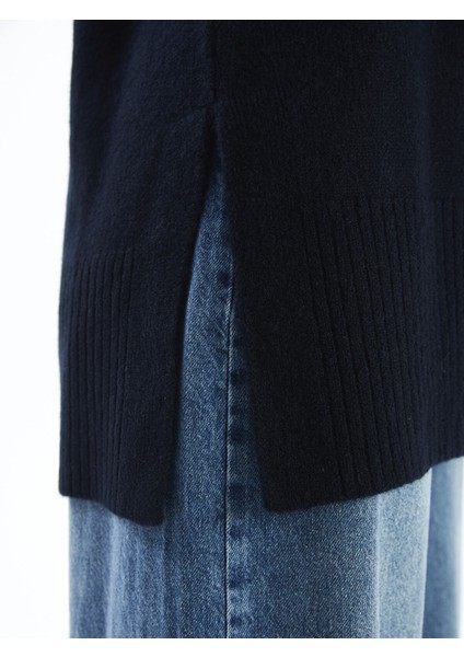 Yeni Sezon Dik Yaka Düz Oversize Kadın Triko Tunik modelleri