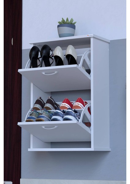 Umay Asma (52 Cm) Ayakkabılık 2 Düşer Kapaklı 4 Raflı (5 Farklı Renk Seçeneği) fiyatları