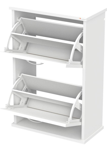 Umay Asma (52 Cm) Ayakkabılık 2 Düşer Kapaklı 4 Raflı (5 Farklı Renk Seçeneği)