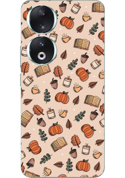 Honor 90 Uyumlu Sonbahar Balkabağı Baskılı Silikon Kılıf