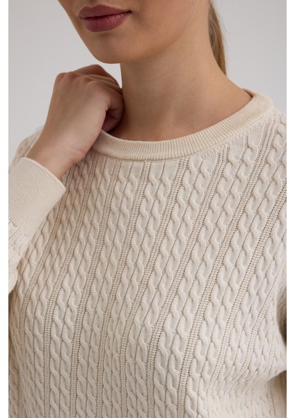 Kayık Yaka Selanik ve Saç Örgü Salaç Kazak